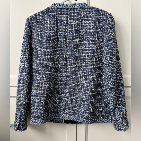 Chic Blue Tweed Jacket - Picture 3 of 3